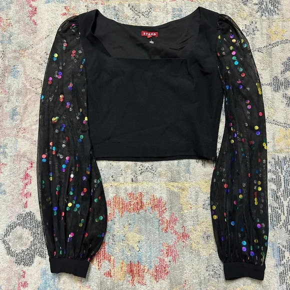 Staud Sway Blouse with Rainbow Dots - Picture 4 of 7